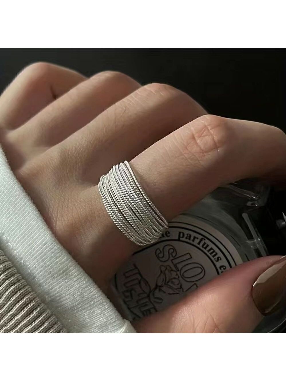 Multi-line Niche Design Finger Ring Opening Adjustable - Picture 7 of 7